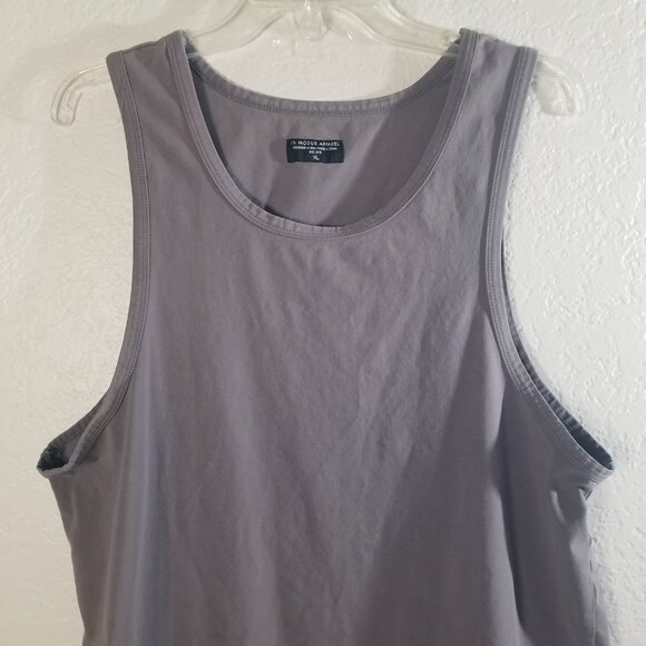 Modus Apparel Mens XL Solid Gray Cotton Blend High Low Sleeveless Tank Top Shirt - Picture 4 of 12